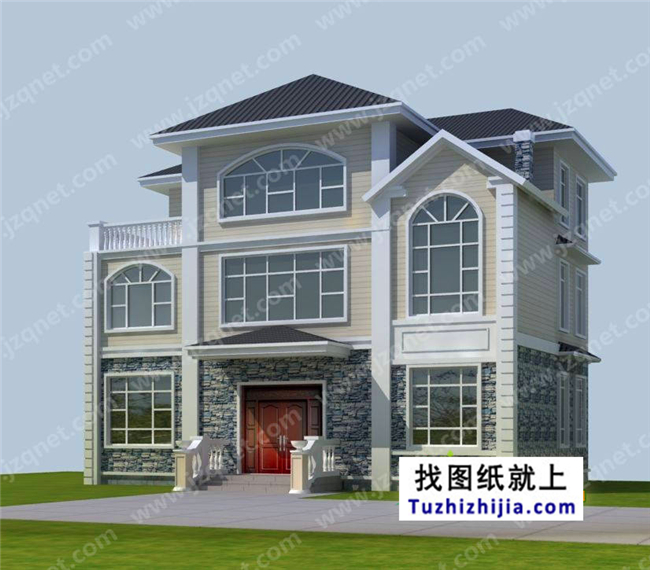 155平方米新三層全套別墅設(shè)計(jì)資料，15x10米