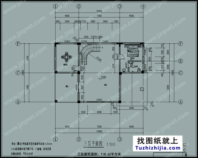 155平方米新三層全套別墅設(shè)計(jì)資料，15x10米