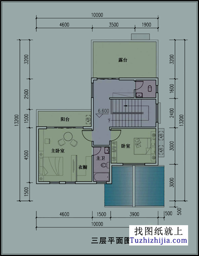 150平方米徽派新農村三層別墅建筑設計圖紙帶外觀,10X15米