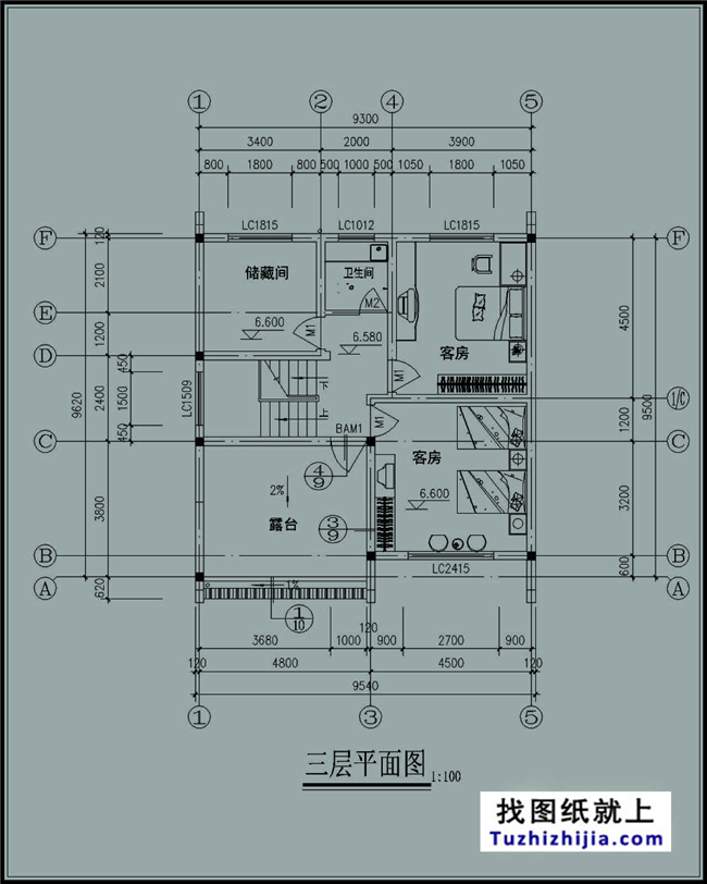 90平方米徽派風(fēng)格三層別墅施工建筑設(shè)計(jì)圖紙大全,9x10米