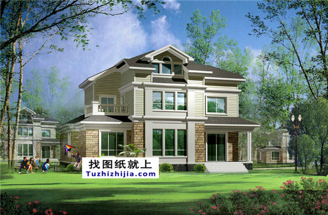 220平方米帶地下室的農(nóng)村三層別墅建筑設(shè)計圖紙帶外觀,17x13米