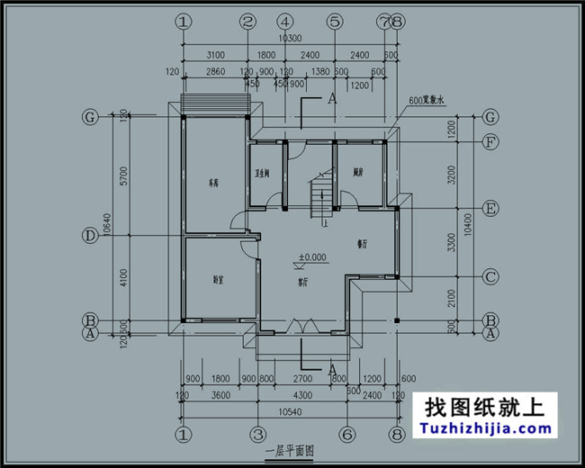 100平方米新農村三層別墅CAD設計圖紙,10X10米