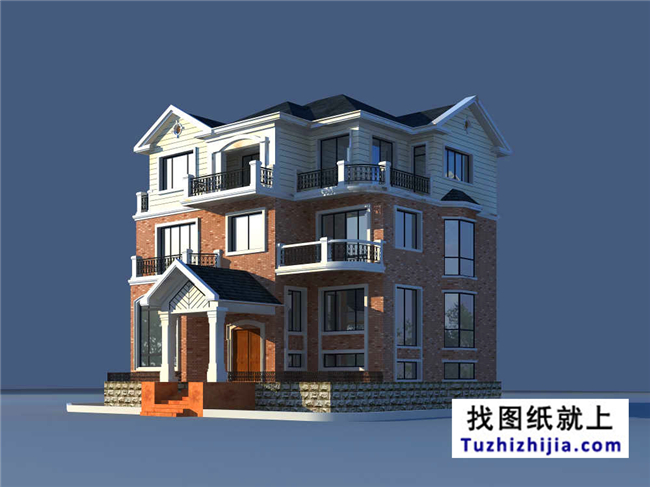 180平方米三層豪華別墅農(nóng)村房屋設(shè)計(jì)施工圖紙,14X17米