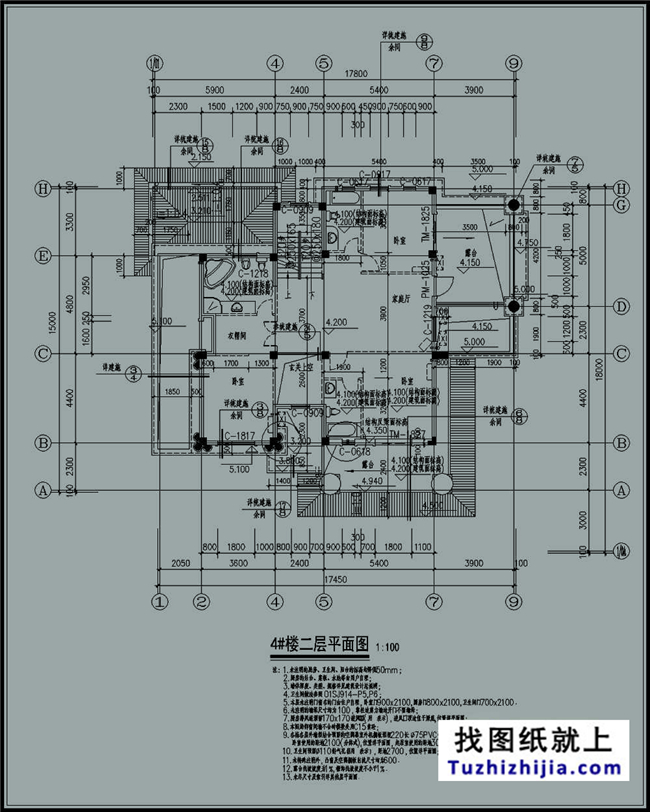 180平方米農(nóng)村三層豪華別墅設(shè)計圖紙及效果圖,17X18米