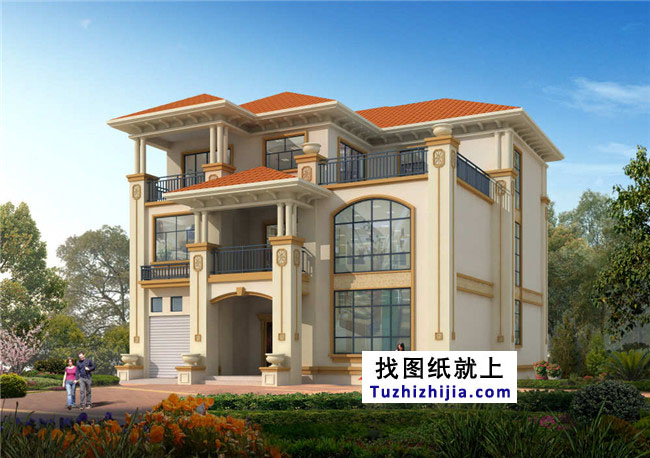 高端農(nóng)村三層歐式房屋設(shè)計(jì)圖紙