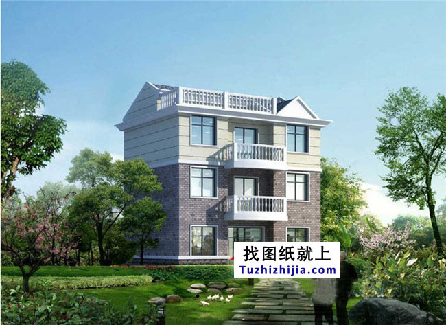 占地100平新農村三層房屋設計圖紙及效果圖