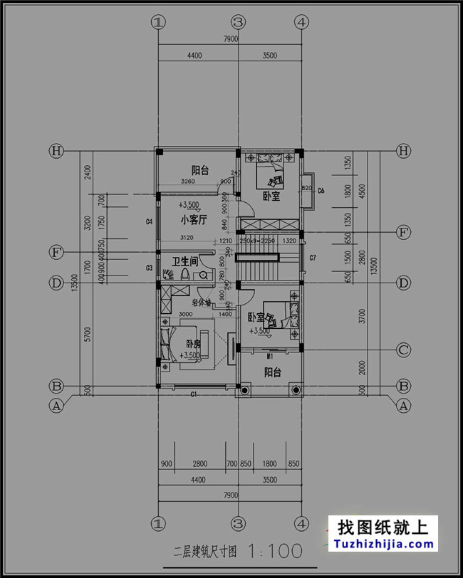 地中海風(fēng)格三層別墅設(shè)計(jì)圖紙，帶外觀效果圖