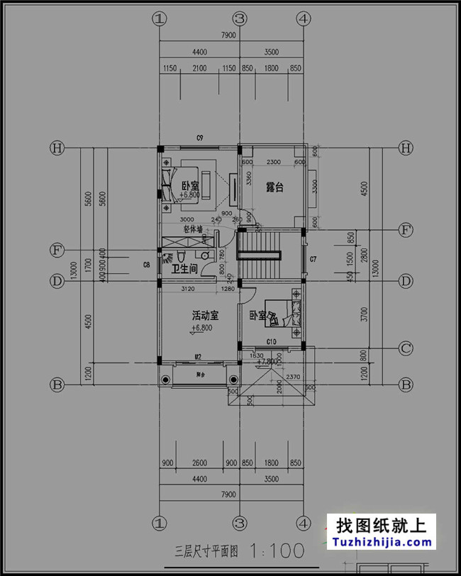 地中海風(fēng)格三層別墅設(shè)計(jì)圖紙，帶外觀效果圖