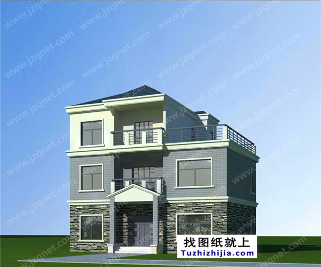 125平方米新農(nóng)村三層自建別墅施工設(shè)計圖，13x10米