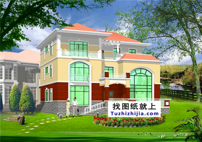 240平方米大氣實(shí)用農(nóng)村三層別墅設(shè)計(jì)施工圖紙,16x15米