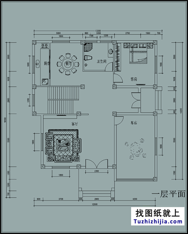 180平方米三層別墅戶型設(shè)計(jì)圖紙及效果圖，13x16米