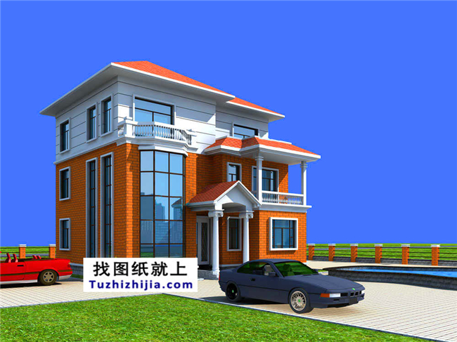 120平方米農(nóng)村現(xiàn)代大氣的三層別墅設(shè)計(jì)施工圖紙大全,12x11米