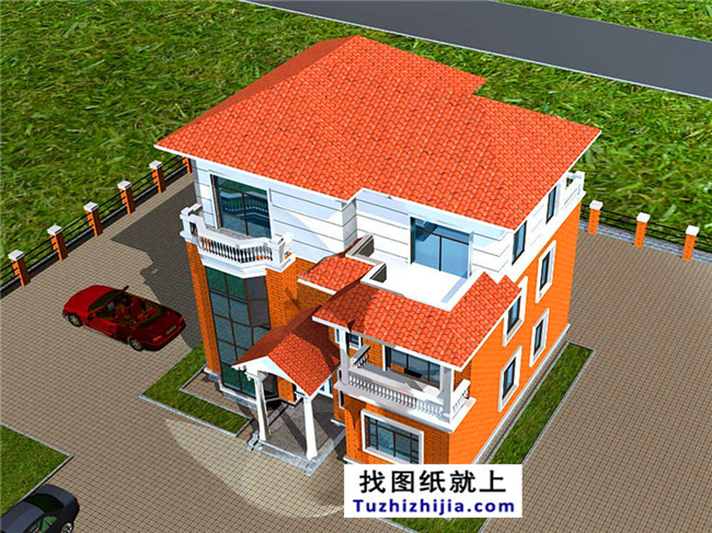 120平方米農(nóng)村現(xiàn)代大氣的三層別墅設(shè)計(jì)施工圖紙大全,12x11米