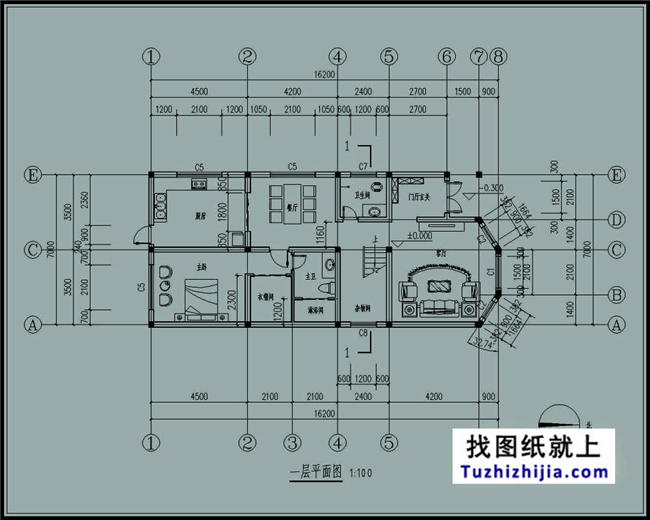 110平方米農(nóng)村三層別墅設(shè)計施工建筑圖紙,16X7米
