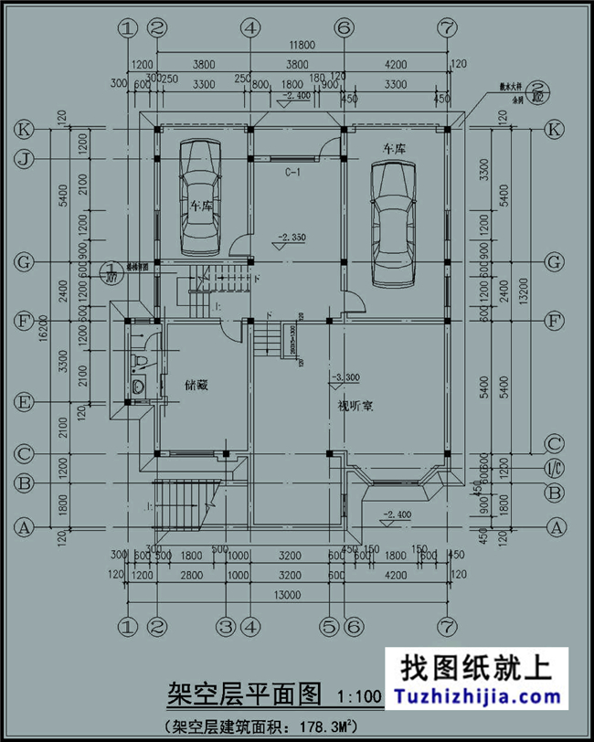 180平方米農(nóng)村三層別墅建筑設(shè)計(jì)圖及外觀圖，13x14米