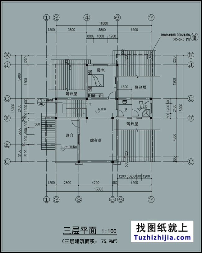 180平方米農(nóng)村三層別墅建筑設(shè)計(jì)圖及外觀圖，13x14米