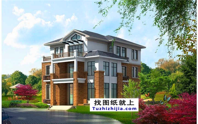 造價(jià)：26萬(wàn)左右新農(nóng)村帶閣樓的三層別墅施工圖紙,10*14米120平方米