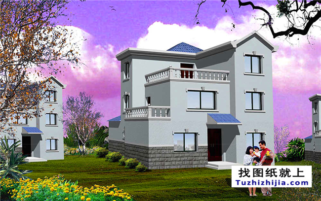 造價(jià)：20萬(wàn),新農(nóng)村簡(jiǎn)單實(shí)用的三層自建別墅設(shè)計(jì)圖,10X10米100平方米