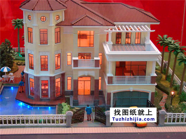 造價(jià)：70萬(wàn),農(nóng)村三層尖屋頂帶車庫(kù)的別墅設(shè)計(jì)圖,18X20米280平方米