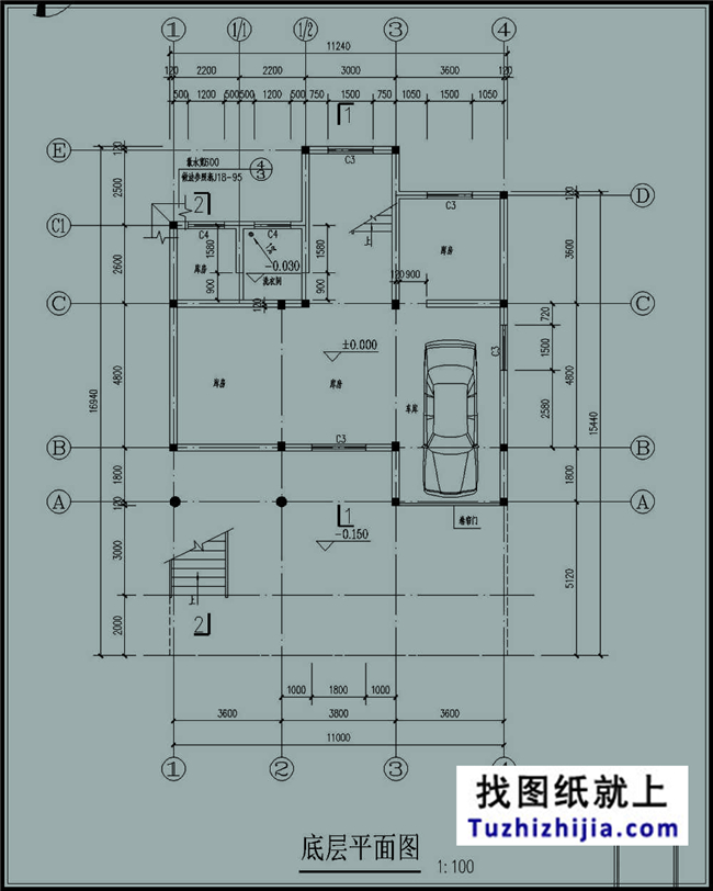 造價:28萬,135平方米農(nóng)村三層別墅設計圖帶外觀，11x12米