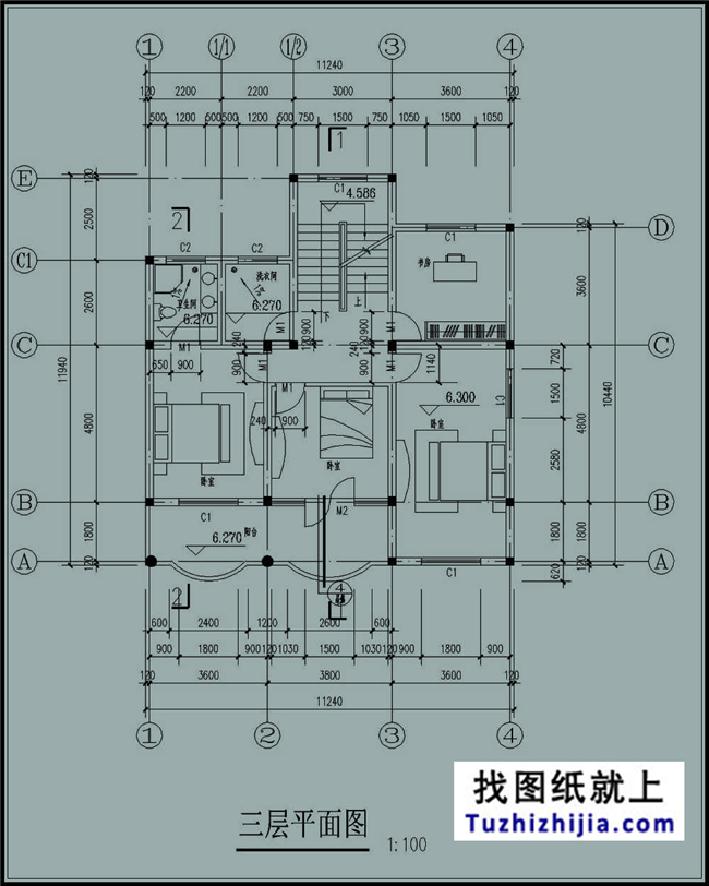 造價:28萬,135平方米農(nóng)村三層別墅設計圖帶外觀，11x12米