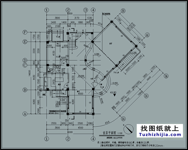 造價(jià):40萬,150平方米現(xiàn)代鋼結(jié)構(gòu)別墅設(shè)計(jì)圖及效果圖,8X14米
