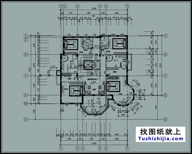 造價:30萬,新農(nóng)村豪華型三層別墅設(shè)計圖紙及效果圖,15x19米300平方米