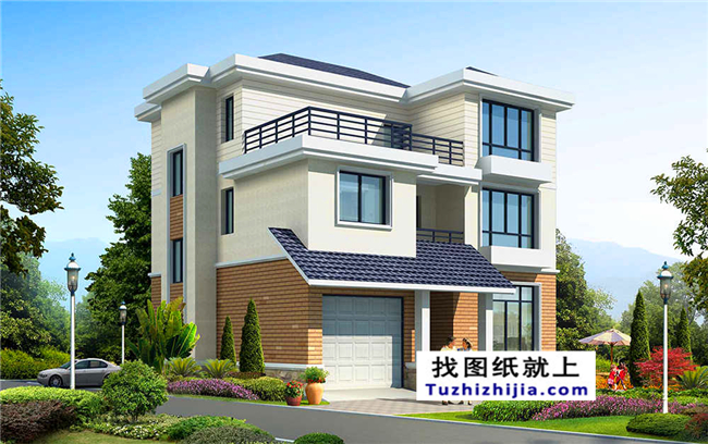 造價(jià):21萬,新農(nóng)村帶車庫(kù)三層別墅設(shè)計(jì)圖紙,11x11米120平方米