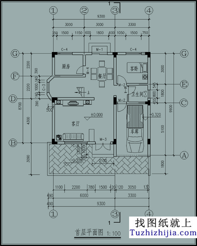 浙江新農(nóng)村110平方米別墅建筑設(shè)計圖紙帶外觀效果圖