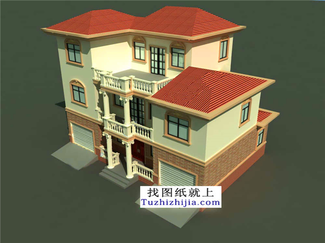 預(yù)算造價(jià)20多萬(wàn)的新農(nóng)村三層施工設(shè)計(jì)圖紙及外觀效果圖