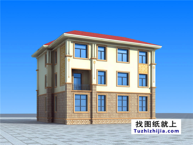  造價50萬以內(nèi)的新農(nóng)村三層別墅施工設(shè)計圖紙及效果圖