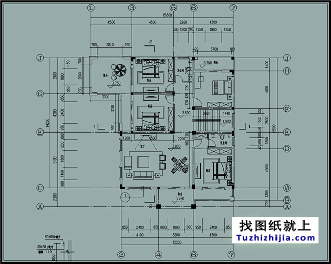 帶閣樓的三層別墅房屋設(shè)計(jì)圖紙及效果圖