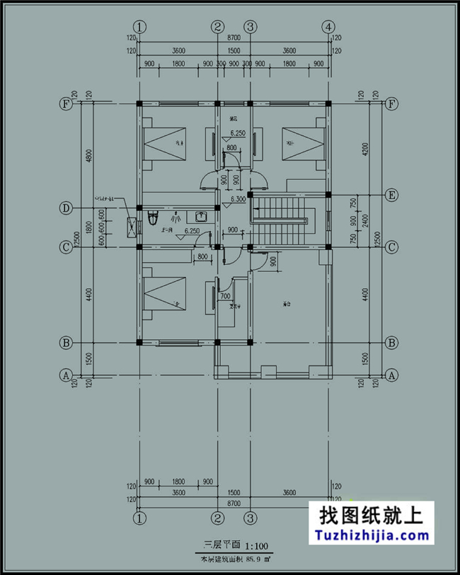 110平方米新農(nóng)村自建三層房屋別墅設(shè)計(jì)圖紙及外觀效果圖