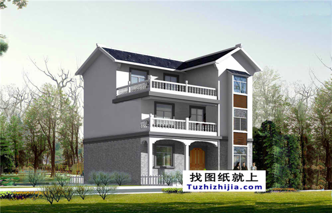 造價(jià)預(yù)算20多萬(wàn)的新農(nóng)村三層別墅房屋設(shè)計(jì)圖紙及效果圖