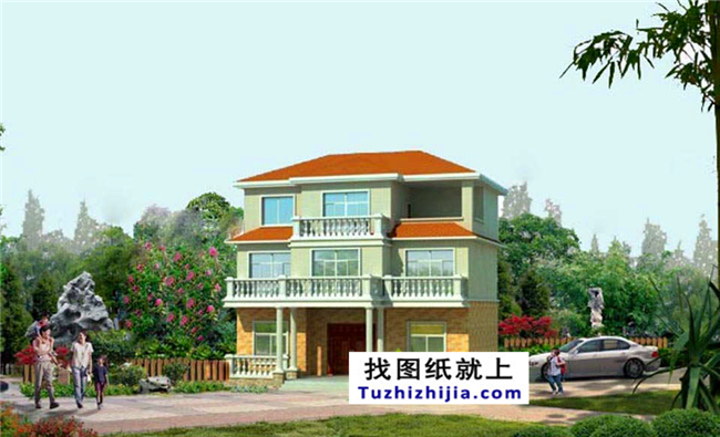 預(yù)算20萬(wàn)左右的三層現(xiàn)代房屋別墅設(shè)計(jì)施工圖紙及效果圖