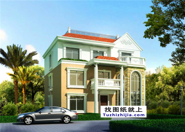 170平方米新農(nóng)村現(xiàn)代樓中樓三層別墅設(shè)計(jì)施工圖紙及效果圖