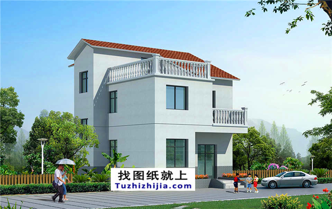 簡單實(shí)用的小戶型新農(nóng)村三層房屋設(shè)計(jì)圖紙及效果圖