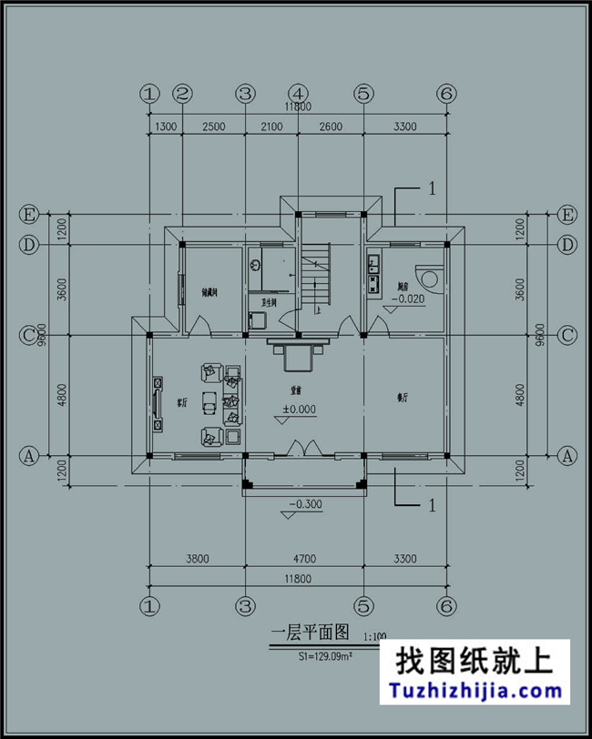 帶露臺的三層新農村房屋別墅設計施工圖紙及效果圖