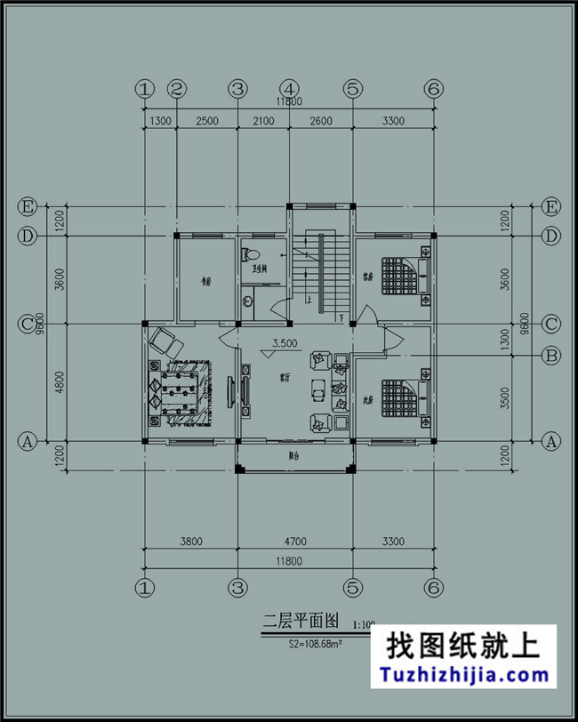 帶露臺的三層新農村房屋別墅設計施工圖紙及效果圖