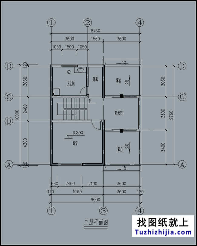 90平方米新農(nóng)村帶車庫三層房屋別墅設(shè)計圖紙及效果圖