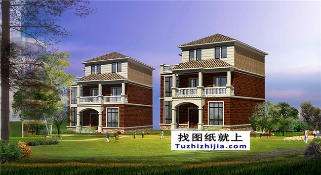 135平米的新農(nóng)村自建三層房屋設(shè)計圖紙及效果圖