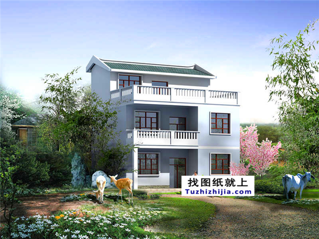 20萬以內(nèi)的小戶型新農(nóng)村三層房屋施工建筑設(shè)計圖紙及外觀圖