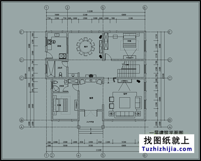 復(fù)式帶堂屋三層農(nóng)村房屋設(shè)計圖紙帶效果圖