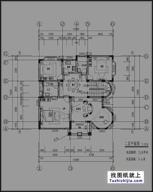 歐式豪華三層別墅設(shè)計(jì)圖紙，含外觀效果圖+施工圖