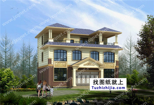 150平方米三層農村房屋設計圖（效果圖+全套施工圖）