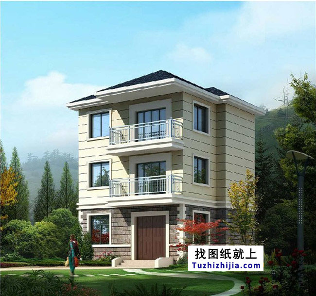 100平簡(jiǎn)單三層房屋設(shè)計(jì)圖紙，新農(nóng)村自建推薦圖紙