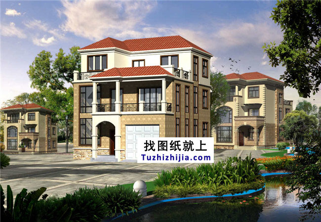 160平方米帶車庫農(nóng)村三層房屋設(shè)計圖紙