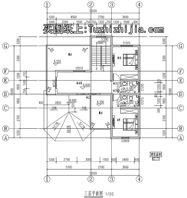 歐式風格三層別墅建筑設計圖，復式樓中樓結(jié)構(gòu)