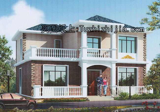 鄉(xiāng)村二層別墅設(shè)計圖，含外觀效果圖，設(shè)計師推薦