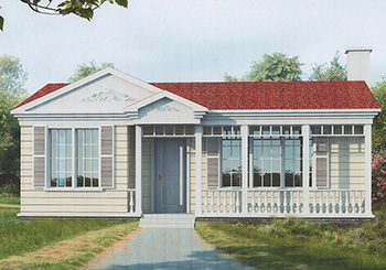 農(nóng)村一層房屋設計圖紙，帶外觀效果圖